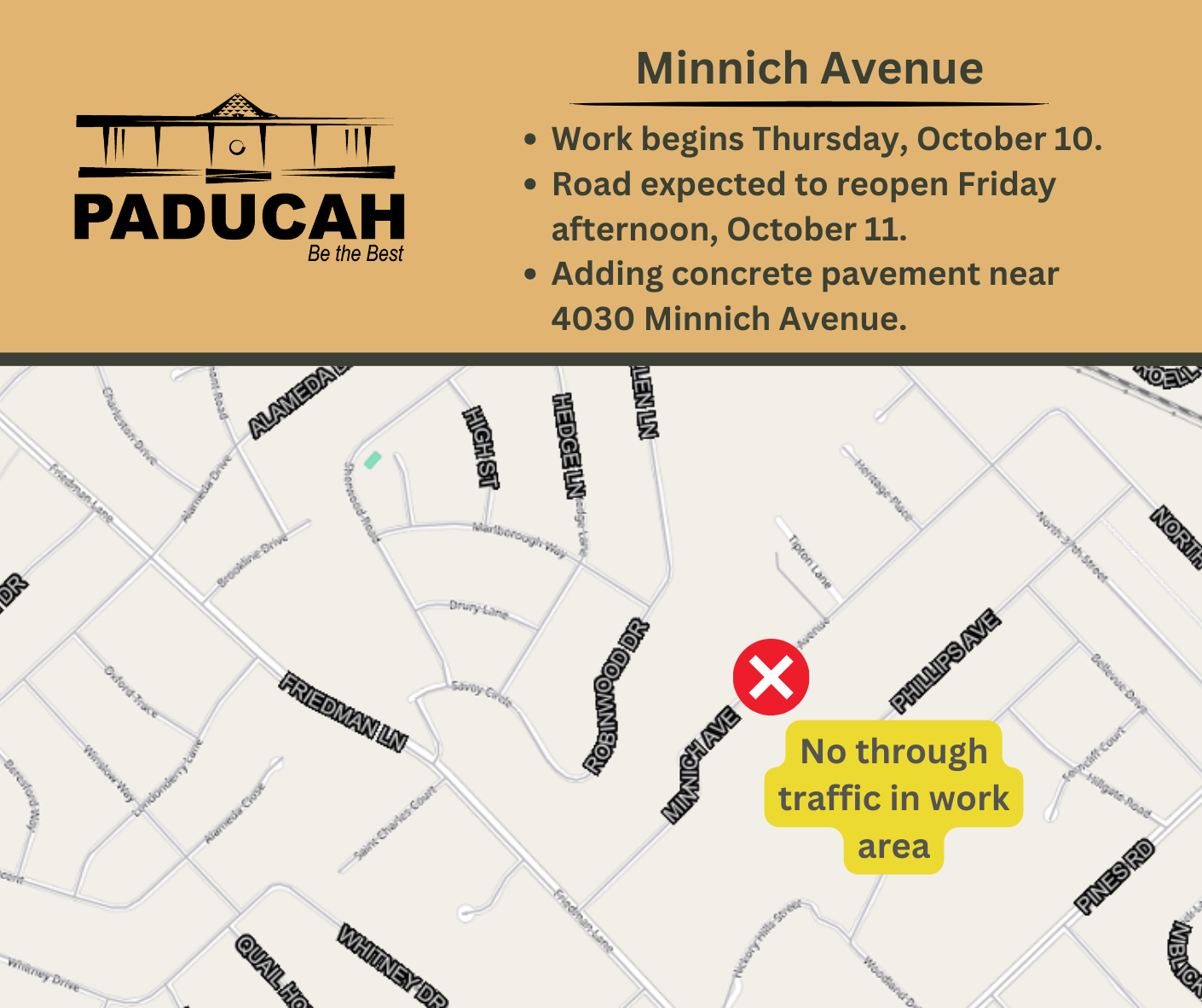 Minnich Avenue Paving Map